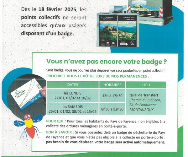 BADGES – Points collectifs d’ordures ménagères
