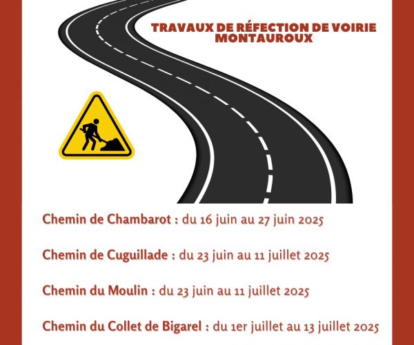 Travaux de réfection de voirie à MONTAUROUX