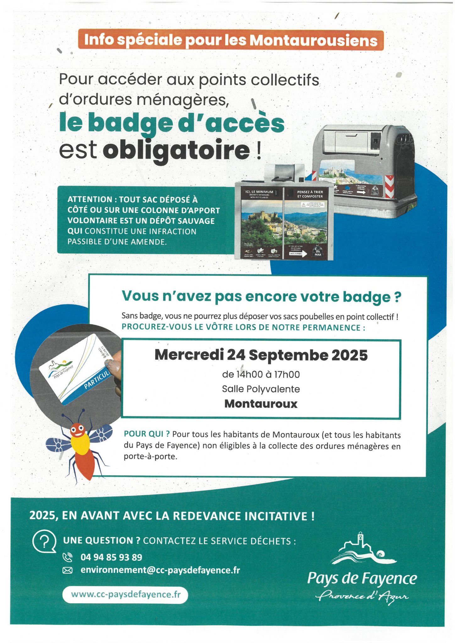 Badge pour poubelles