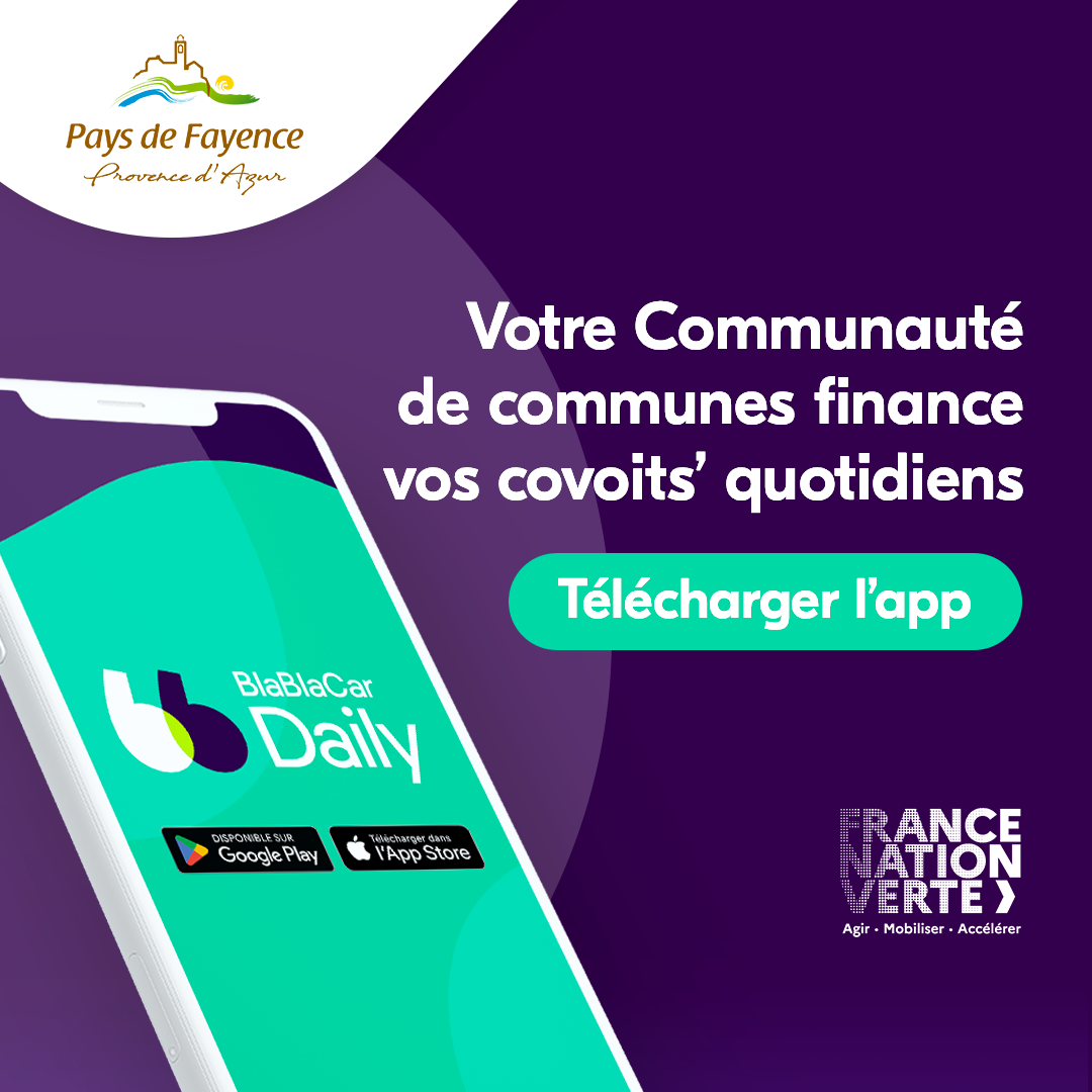 La Communauté de communes du Pays de Fayence (CCPF) finance vos covoiturages du quotidien