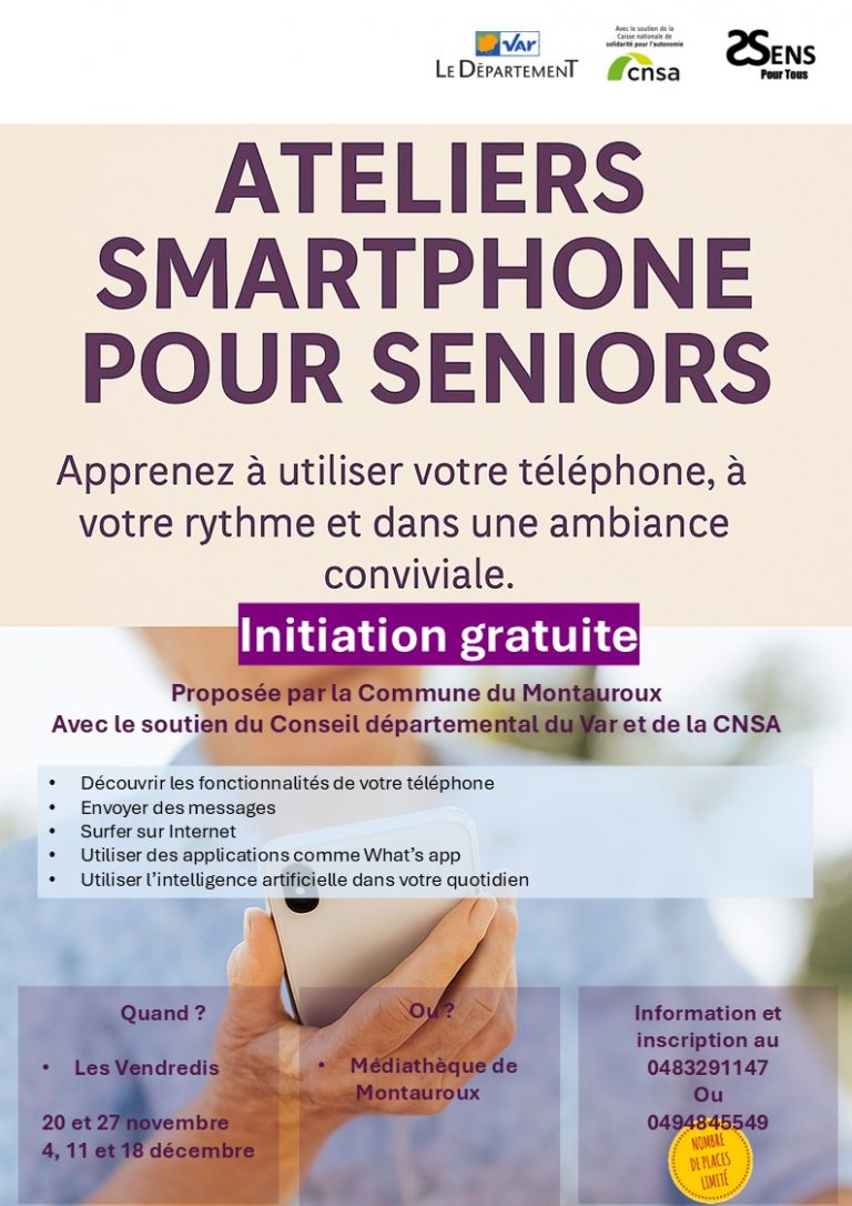 Ateliers smartphone pour seniors – Médiathèque